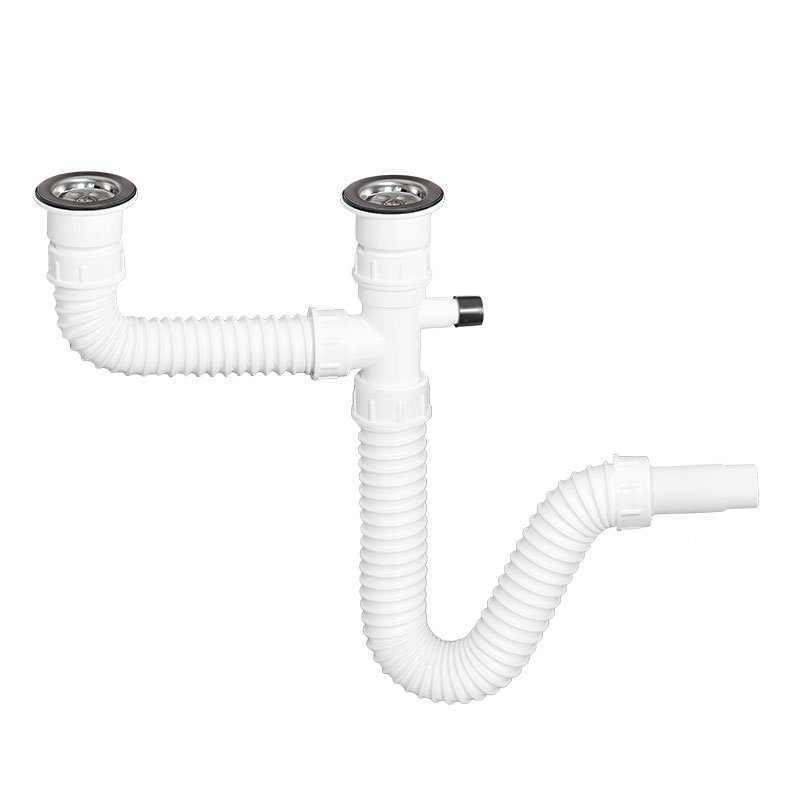 Flexible kitchen sink siphon with dishwasher connection with 1” outlet ...